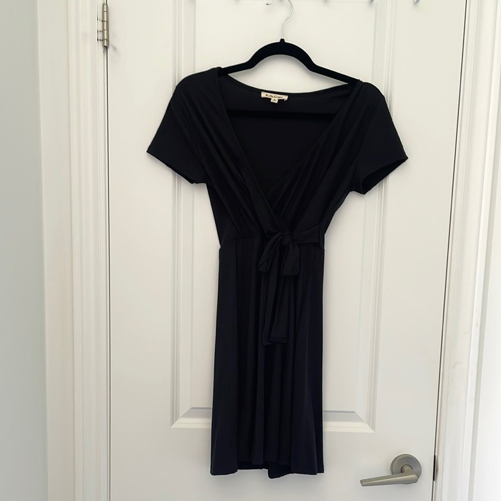 Rolla Coster Black V-Neck Mini Wrap Dress